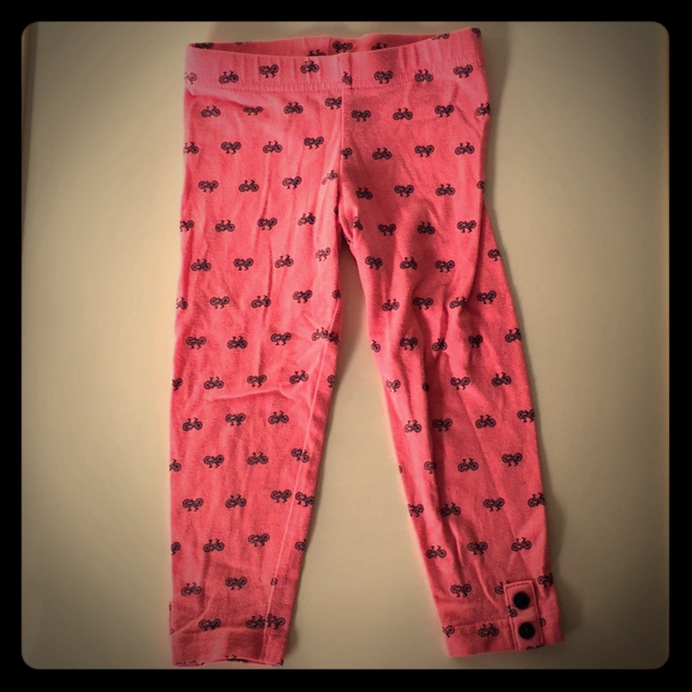 Carters Hot Pink Cute Bicycle Pattern Leggings